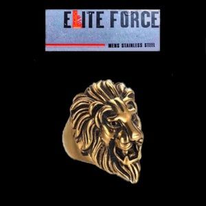 Elite Force Stainless Steel Majestic Lion Head Ring